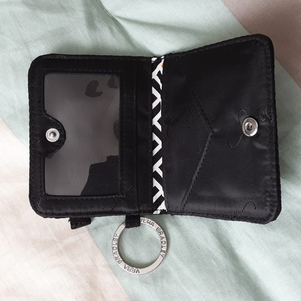 Vera Bradley quilted mini wallet with keyring.